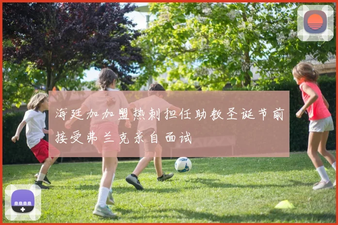 海廷加加盟热刺担任助教圣诞节前接受弗兰克亲自面试